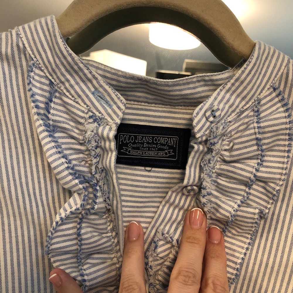 Women's Striped Button Down Shirt - Picture 3 of 8